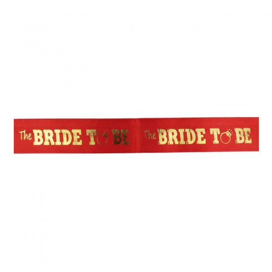 Gelin Kuşağı Altın Varaklı The Bride To Be 6 CM X 2 MT Kurdele Gelin Kuşağı Altın Varaklı The Bride To Be 6 CM X 2 MT Kurdele