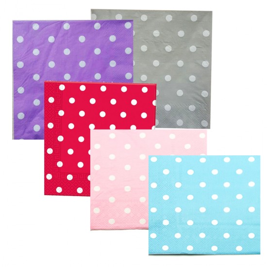Kağıt Peçete Puantiyeli 33*33 CM (20 Adet) Kağıt Peçete Puantiyeli 33*33 CM (20 Adet)