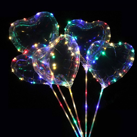Kalpli 3 Fonksiyonlu Işıklı Balon Transparent Şeffaf Led Çubuklu Kalpli 3 Fonksiyonlu Işıklı Balon Transparent Şeffaf Led Çubuklu