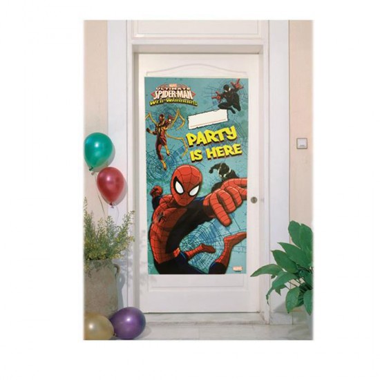 Spiderman Web Warriors Temalı Kapı Banner Kapı Afişi
