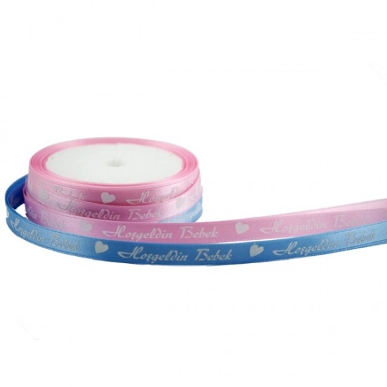 Saten Kurdele Hoş Geldin Bebek Yazılı Kalpli 1 Cm (10 Metre) Saten Kurdele Hoş Geldin Bebek Yazılı Kalpli 1 Cm (10 Metre)