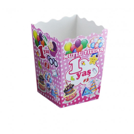 Popcorn Kutusu Karton 1 Yaş (Mısır Cips Kutusu) (10 Adet) Popcorn Kutusu Karton 1 Yaş (Mısır Cips Kutusu) (10 Adet)