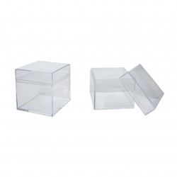 Kutu Kare Model Mika 5X5X5 CM Şefafaf (12 Adet) Kutu Kare Model Mika 5X5X5 CM Şefafaf (12 Adet)