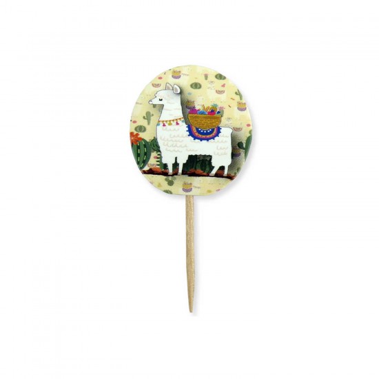 Lama Kaktüslü Temalı Kürdanlı Sticker (20 Adet) Lama Kaktüslü Temalı Kürdanlı Sticker (20 Adet)