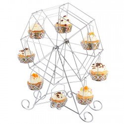 Metal Cupcake Standı Dönme Dolap- Kalplı  Kek Standı Metal Cupcake Standı Dönme Dolap- Kalplı  Kek Standı