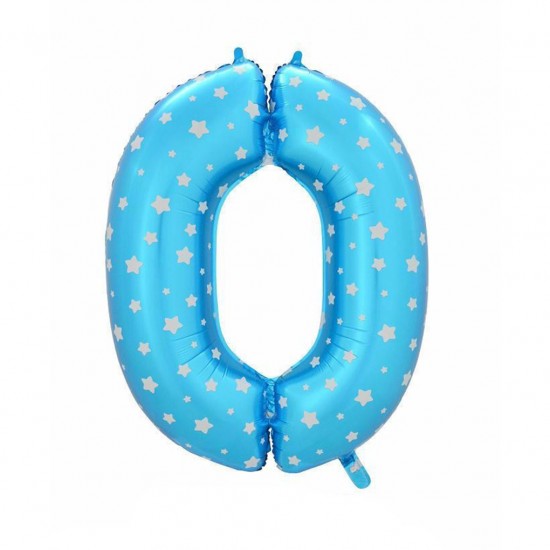 Folyo Balon Rakam 90 Cm Mavi Yıldızlı Folyo Balon Rakam 90 Cm Mavi Yıldızlı