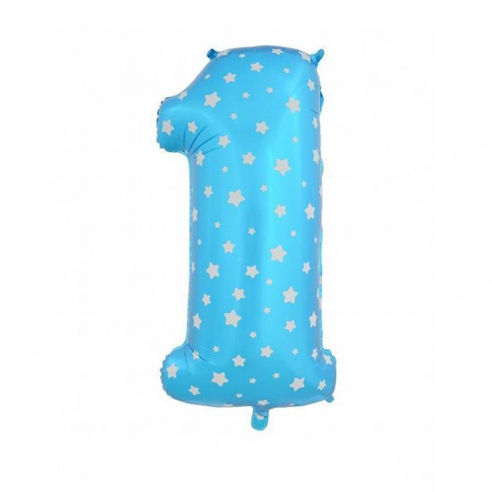 Folyo Balon Rakam 90 Cm Mavi Yıldızlı Folyo Balon Rakam 90 Cm Mavi Yıldızlı