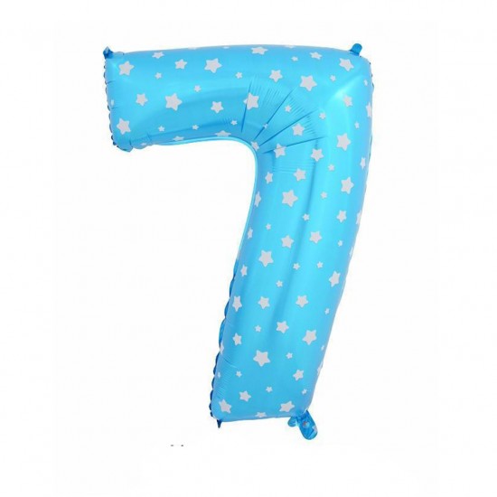 Folyo Balon Rakam 90 Cm Mavi Yıldızlı Folyo Balon Rakam 90 Cm Mavi Yıldızlı