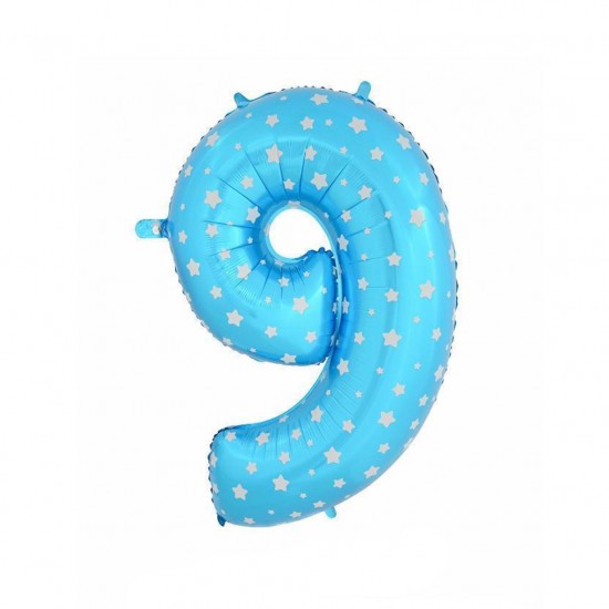 Folyo Balon Rakam 90 Cm Mavi Yıldızlı Folyo Balon Rakam 90 Cm Mavi Yıldızlı