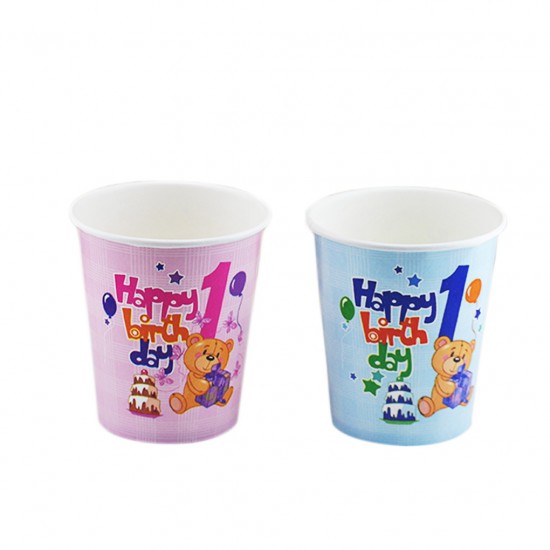 Bardak Karton 1 Yaş Happy Birthday Ayıcıklı (8 Adet) Bardak Karton 1 Yaş Happy Birthday Ayıcıklı (8 Adet)