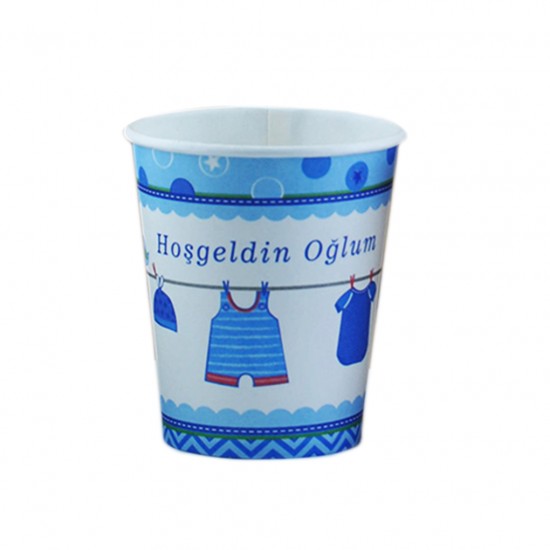 Bardak Karton Hoşgeldin Kızım/Hoşgeldin Oğlum (8 Adet)