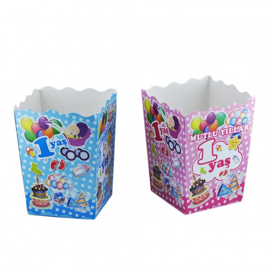Popcorn Kutusu Karton 1 Yaş (Mısır Cips Kutusu) (10 Adet) Popcorn Kutusu Karton 1 Yaş (Mısır Cips Kutusu) (10 Adet)