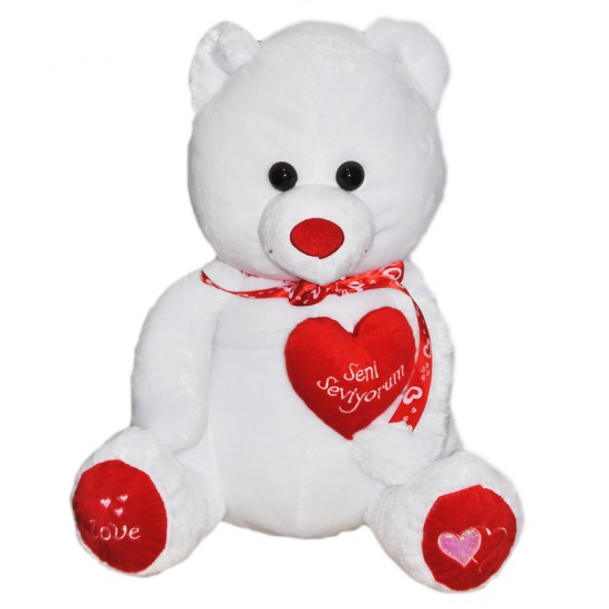 Peluş Büyük Boy Ayı Seni Seviyorum Yazılı Kalpli 50 Cm Peluş Büyük Boy Ayı Seni Seviyorum Yazılı Kalpli 50 Cm