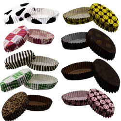 Cupcake Kalıbı Pet Kapsül Oval Desenli Kek Kalıbı (100 Adet) F11 Cupcake Kalıbı Pet Kapsül Oval Desenli Kek Kalıbı (100 Adet) F11