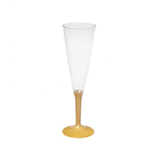 Plastik Şampanya Bardağı Gold (Şampanya Kadehi) (6 Adet)