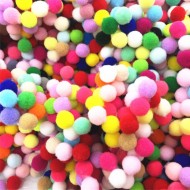 Renkli Ponpon Minik  Boy Rengarenk 1.5 CM  (50 Adet) Renkli Ponpon Minik  Boy Rengarenk 1.5 CM  (50 Adet)