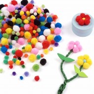 Renkli Ponpon Minik  Boy Rengarenk 1.5 CM  (50 Adet) Renkli Ponpon Minik  Boy Rengarenk 1.5 CM  (50 Adet)