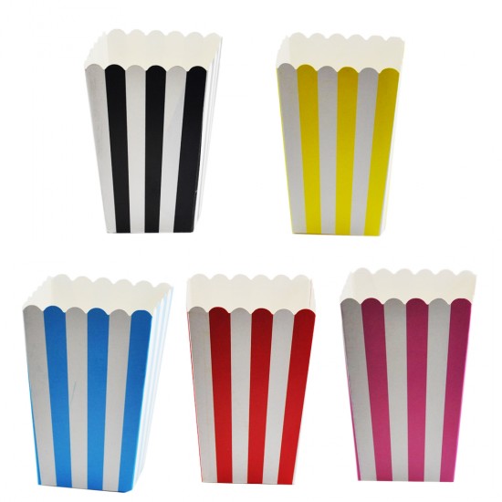 Popcorn Kutusu Karton Çizgili (Mısır Cips Kutusu) (10 Adet) Popcorn Kutusu Karton Çizgili (Mısır Cips Kutusu) (10 Adet)