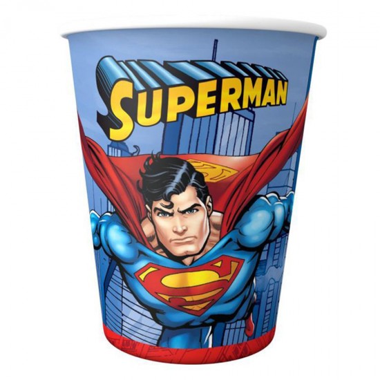 Superman Temalı Karton Bardak 180/200 Cc (8 Adet) Superman Temalı Karton Bardak 180/200 Cc (8 Adet)