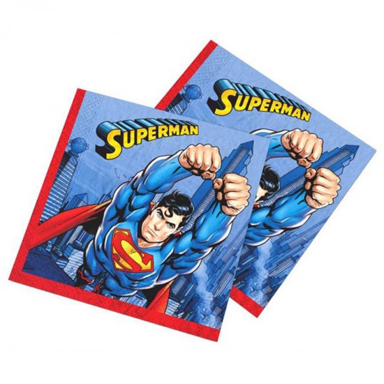 Superman Temalı Kağıt Peçete 33X33Cm (16 Adet) Superman Temalı Kağıt Peçete 33X33Cm (16 Adet)