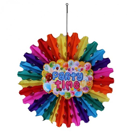 Süs Yelpaze Karışık Renk Party Time 50 Cm Süs Yelpaze Karışık Renk Party Time 50 Cm