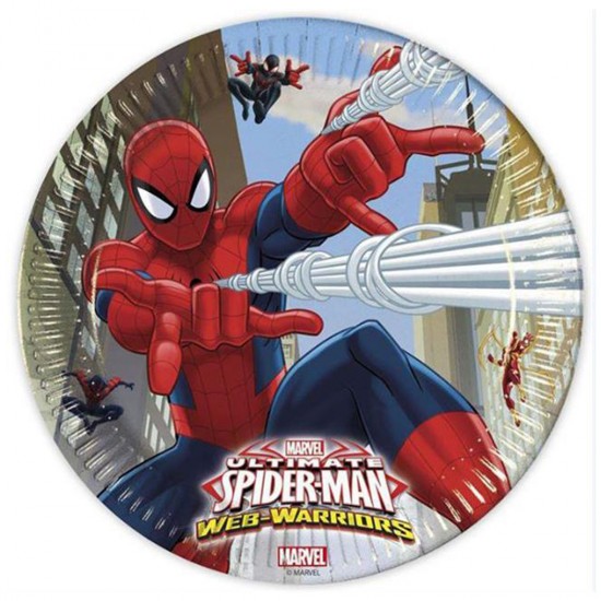 Spiderman Web Warriors Temalı Karton Tabak 23 Cm (8 Adet) Spiderman Web Warriors Temalı Karton Tabak 23 Cm (8 Adet)