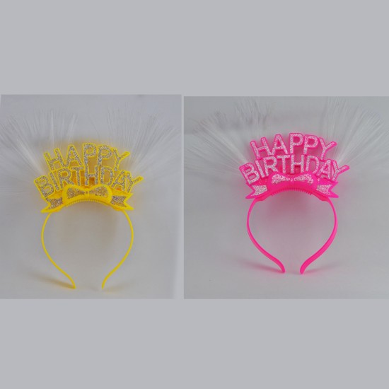 Taç Plastik Happy Birithday Simli Ve Renkli Işıklı Taç Plastik Happy Birithday Simli Ve Renkli Işıklı