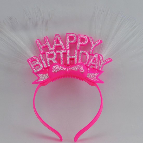 Taç Plastik Happy Birithday Simli Ve Renkli Işıklı Taç Plastik Happy Birithday Simli Ve Renkli Işıklı