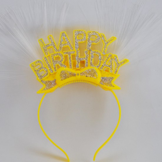 Taç Plastik Happy Birithday Simli Ve Renkli Işıklı Taç Plastik Happy Birithday Simli Ve Renkli Işıklı