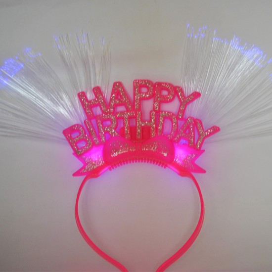 Taç Plastik Happy Birithday Simli Ve Renkli Işıklı Taç Plastik Happy Birithday Simli Ve Renkli Işıklı