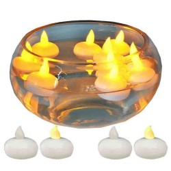Tealight Mum Led Işıklı Pilli Suda Yüzen Model 4 CM (6 Adet)