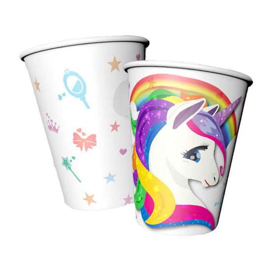 Unicorn Temalı Karton Bardak 220/240Cc (8 Adet) Unicorn Temalı Karton Bardak 220/240Cc (8 Adet)