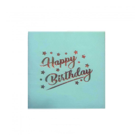 Kağıt Peçete Varak Baskılı Happy Birthday 33X33 CM (16 Adet) Kağıt Peçete Varak Baskılı Happy Birthday 33X33 CM (16 Adet)