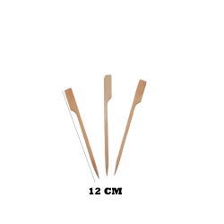 Özel Ahşap Yassı Saplı Çöp Şiş Çubuğu 12 CM (100 Adet)