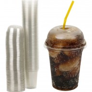 Pet Plastik Limonata Milkshake Bardağı Bombe Kapaklı 350 CC (25 Adet)