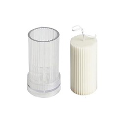 Poli Karbon Mum Kalıbı Dik Çizgili 11X6 CM Poli Karbon Mum Kalıbı Dik Çizgili 11X6 CM