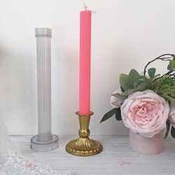 Poli Karbon Mum Kalıbı Dik Çizgili   29 CM  Poli Karbon Mum Kalıbı Dik Çizgili   29 CM