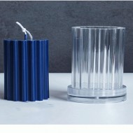 Poli Karbon Mum Kalıbı Dik Çizgili  6215