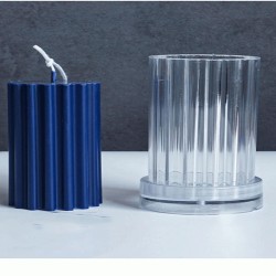 Poli Karbon Mum Kalıbı Dik Çizgili  6215 Poli Karbon Mum Kalıbı Dik Çizgili  6215