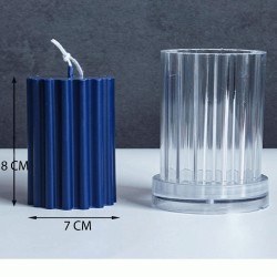 Poli Karbon Mum Kalıbı Dik Çizgili  6215 Poli Karbon Mum Kalıbı Dik Çizgili  6215