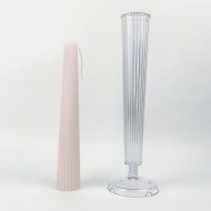 Poli Karbon Mum Kalıbı Dik Çizgili Kalın Şamdanlık  Mumu Kalıbı  6254