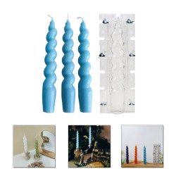 Poli Karbon Mum Kalıbı Şamdanlık Spiral Burgulu Uzun Kalıbı 18 CM Poli Karbon Mum Kalıbı Şamdanlık Spiral Burgulu Uzun Kalıbı 18 CM