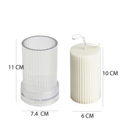 Poli Karbon Sert Plastik  Mum Kalıbı Dik Çizgili 11X7,4 CM  Poli Karbon Sert Plastik  Mum Kalıbı Dik Çizgili 11X7,4 CM