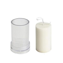 Poli Karbon Sert Plastik  Mum Kalıbı Dik Çizgili 11X7,4 CM  Poli Karbon Sert Plastik  Mum Kalıbı Dik Çizgili 11X7,4 CM