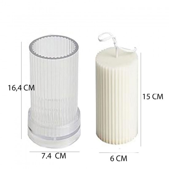 Poli Karbon Sert Plastik Mum Kalıbı Dik Çizgili 16,4X7,4 CM Poli Karbon Sert Plastik Mum Kalıbı Dik Çizgili 16,4X7,4 CM
