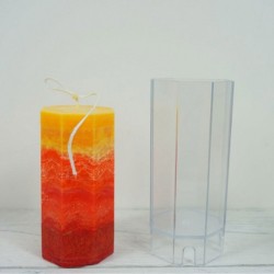 Poli Karbon Silindir Mum Kalıbı Sert Plastik Sekiz köşeli   6237