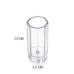 Poli Karbon Silindir Mum Kalıbı Sert Plastik Sekiz köşeli   6237