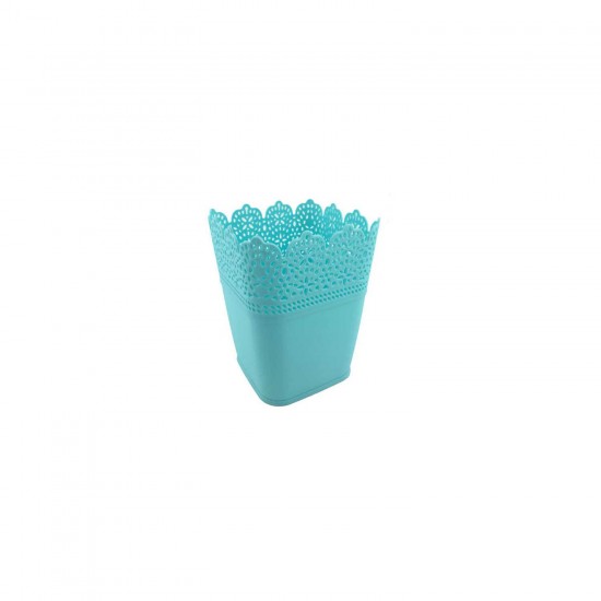 Saksı Dantelli Plastik Kare Saksı Dantelli Plastik Kare
