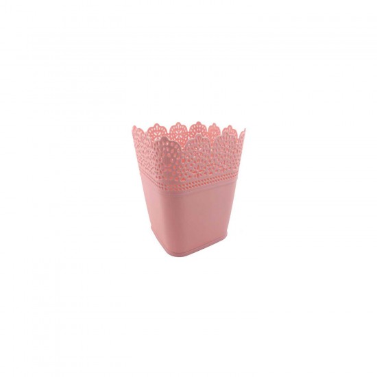 Saksı Dantelli Plastik Kare Saksı Dantelli Plastik Kare