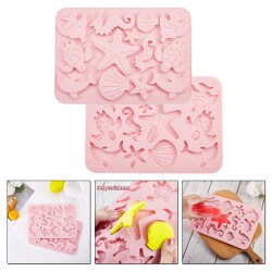 Silikon 13 Farklı Deniz Canlıları Figürleri Çikolata Ve Jelibon Kalıbı